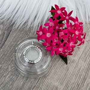 ORIGAMI OWL Mini Silver Reversible Living Locket With Crystals